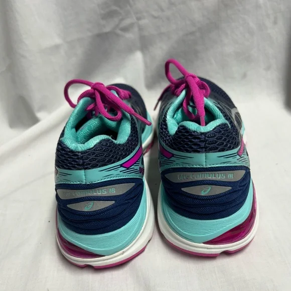 Asics Gel Cumulus 18 Women's Navy/Silver/Pink Running Shoes US 6.5 T6C8N A5 - Picture 5 of 9